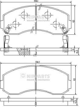 Nipparts J3600101 - Brake Pad Set, disc brake autospares.lv