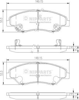 Nipparts J3600309 - Brake Pad Set, disc brake autospares.lv