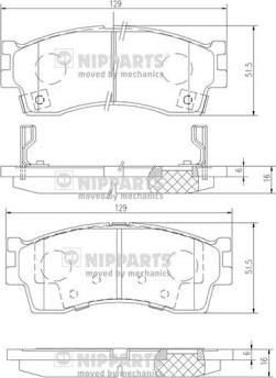 Nipparts J3600308 - Brake Pad Set, disc brake autospares.lv