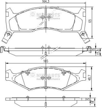 Nipparts J3600302 - Brake Pad Set, disc brake autospares.lv