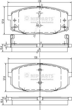 Nipparts J3600319 - Brake Pad Set, disc brake autospares.lv