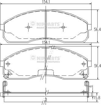 Nipparts J3600310 - Brake Pad Set, disc brake autospares.lv