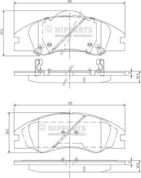 Nipparts J3600326 - Brake Pad Set, disc brake autospares.lv