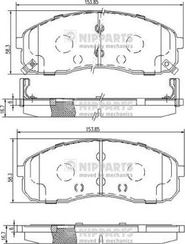 Nipparts J3600328 - Brake Pad Set, disc brake autospares.lv