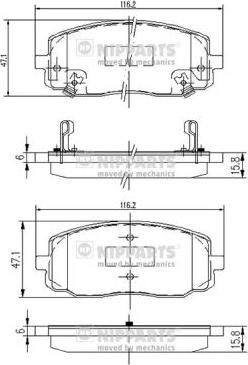 Nipparts J3600323 - Brake Pad Set, disc brake autospares.lv