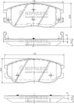 Nipparts J3600327 - Brake Pad Set, disc brake autospares.lv