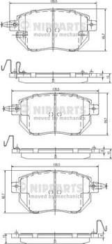 Nipparts J3601092 - Brake Pad Set, disc brake autospares.lv