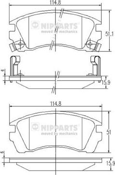 Nipparts J3601049 - Brake Pad Set, disc brake autospares.lv