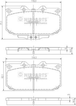 Nipparts J3601047 - Brake Pad Set, disc brake autospares.lv