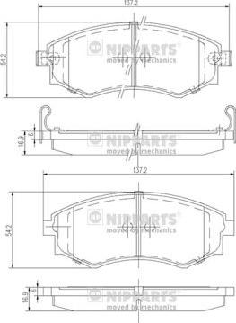 Nipparts J3601055 - Brake Pad Set, disc brake autospares.lv