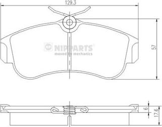 Nipparts J3601051 - Brake Pad Set, disc brake autospares.lv