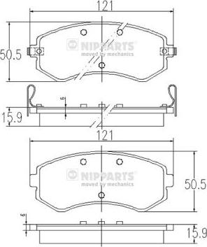 Nipparts J3601060 - Brake Pad Set, disc brake autospares.lv