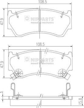 Nipparts J3601062 - Brake Pad Set, disc brake autospares.lv