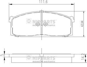 Nipparts J3601006 - Brake Pad Set, disc brake autospares.lv