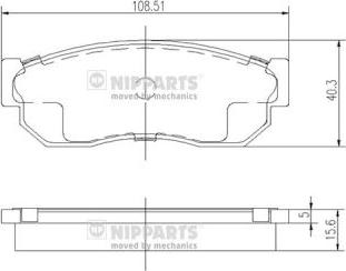 Nipparts J3601001 - Brake Pad Set, disc brake autospares.lv