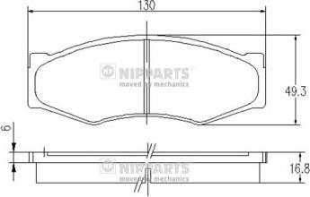 Nipparts J3601011 - Brake Pad Set, disc brake autospares.lv