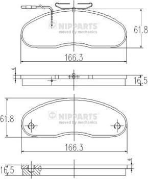 Nipparts J3601081 - Brake Pad Set, disc brake autospares.lv