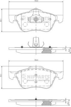 Nipparts J3601082 - Brake Pad Set, disc brake autospares.lv