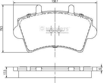 Nipparts J3601079 - Brake Pad Set, disc brake autospares.lv