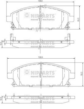 Nipparts J3601071 - Brake Pad Set, disc brake autospares.lv