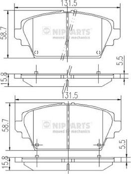 Nipparts J3601072 - Brake Pad Set, disc brake autospares.lv