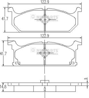 Nipparts J3608004 - Brake Pad Set, disc brake autospares.lv