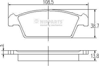 Nipparts J3608015 - Brake Pad Set, disc brake autospares.lv