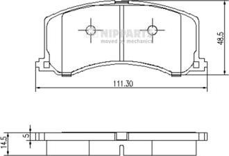 Nipparts J3608016 - Brake Pad Set, disc brake autospares.lv