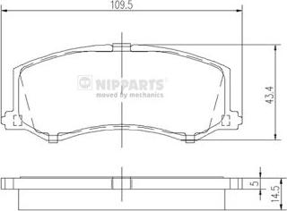 Nipparts J3608010 - Brake Pad Set, disc brake autospares.lv