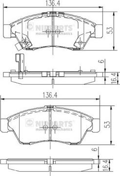 Nipparts J3608024 - Brake Pad Set, disc brake autospares.lv