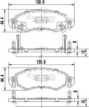 Nipparts J3608025 - Brake Pad Set, disc brake autospares.lv