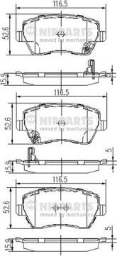 Nipparts J3608026 - Brake Pad Set, disc brake autospares.lv