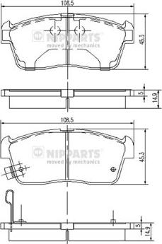 Nipparts J3608021 - Brake Pad Set, disc brake autospares.lv