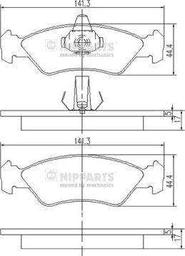 Nipparts J3603049 - Brake Pad Set, disc brake autospares.lv