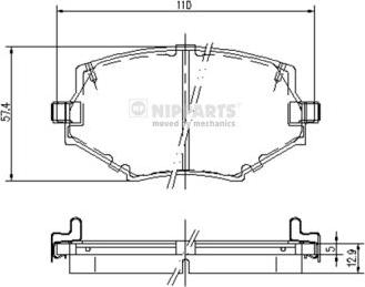 Nipparts J3603044 - Brake Pad Set, disc brake autospares.lv