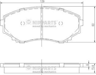 Nipparts J3603046 - Brake Pad Set, disc brake autospares.lv