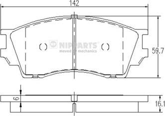 Nipparts J3603040 - Brake Pad Set, disc brake autospares.lv