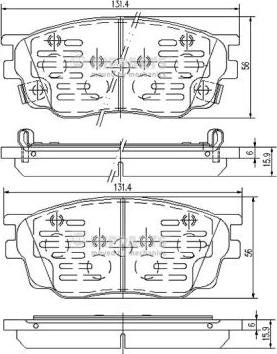 Nipparts J3603055 - Brake Pad Set, disc brake autospares.lv