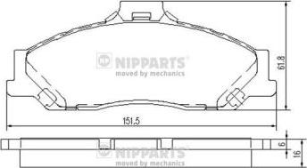 Nipparts J3603053 - Brake Pad Set, disc brake autospares.lv
