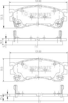 Nipparts J3603061 - Brake Pad Set, disc brake autospares.lv