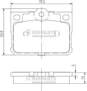 Nipparts J3603010 - Brake Pad Set, disc brake autospares.lv