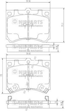 Nipparts J3603035 - Brake Pad Set, disc brake autospares.lv