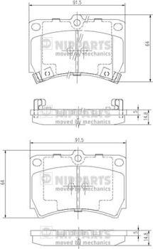 Nipparts J3603036 - Brake Pad Set, disc brake autospares.lv