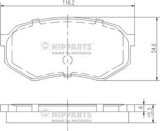 Nipparts J3603030 - Brake Pad Set, disc brake autospares.lv