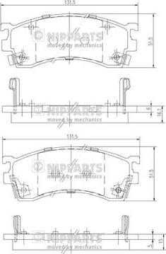 Nipparts J3603038 - Brake Pad Set, disc brake autospares.lv