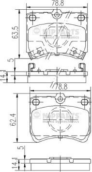 Nipparts J3603032 - Brake Pad Set, disc brake autospares.lv