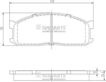 Nipparts J3603025 - Brake Pad Set, disc brake autospares.lv