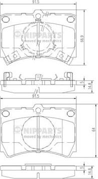 Nipparts J3603026 - Brake Pad Set, disc brake autospares.lv