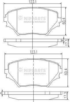 Nipparts J3602095 - Brake Pad Set, disc brake autospares.lv