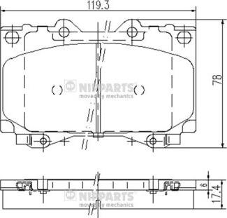 Nipparts J3602097 - Brake Pad Set, disc brake autospares.lv